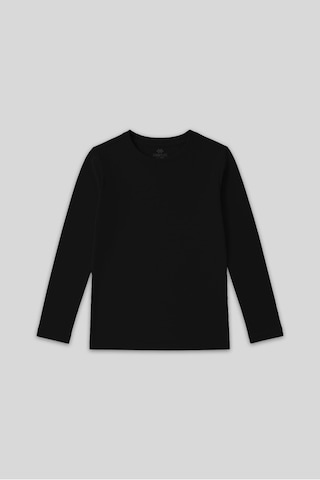 Siyah O Yaka Standart Fit Basic Uzun Kollu Unisex Çocuk T-shirt - 11329 Siyah