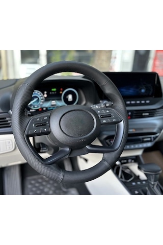 Hyundai İ20 2020-2024 Araca Özel Direksiyon Kılıfı F1 Olmayan Ar Siyah
