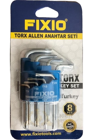 Fixio Torx Alyan Anahtar Takımı - Kısa - 8 Parça Tork Allen