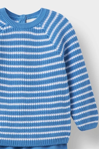 Defacto Erkek Bebek 2li Takım Çizgili Triko Kazak Eşofman Altı F3231a525wnbe227 Mavi