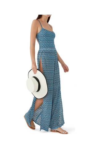 Missoni Işıltılı Yırtmaçlı Pantolon Mavi Çok Renkli