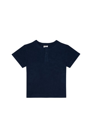 Antebies Organik Lacivert Beli Lastikli Bağcıklı Cepli Tshirt Şort Erkek Çocuk Takımı
