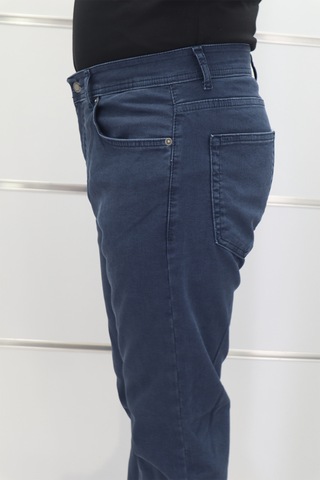 Denim Cartel Dmctekstil Erkek Çizgili Yüksek Bel Rahat Kesim Boru Paça Jean Pantolon Koyu Mavi
