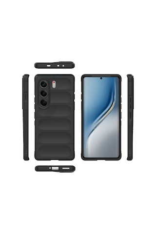 Tecno Camon 40 Pro 5g Cm7 Uyumlu Silikon Kılıf - Kamera Korumalı Yeni Nesil Airbag Kapak-siyah Siyah