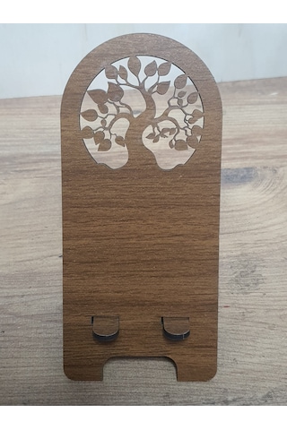 2 Adet Ahşap Hayat Ağacı Telefon Tutucu Masaüstü Telefon Stant