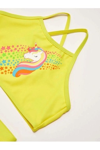 Deep Beach Baskılı Kız Çocuk Bikini Takım Sarı