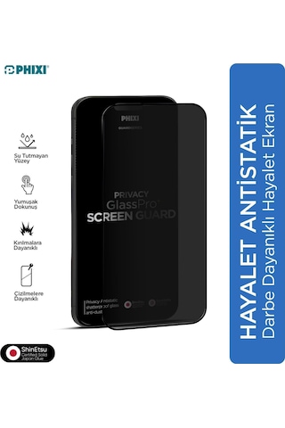 Phixi Premium Guard Hayalet Cam Ekran Koruyucu Samsung S24 Fe Uyumlu Antistatik, Su Tutmaz, Tam Kaplama