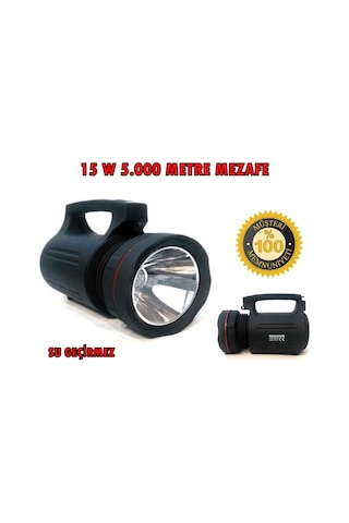 Gs-8006 Parlak Ledli Taşınabilir Şarj Edilebilir El Feneri 15w Lisinya Çok Renkli