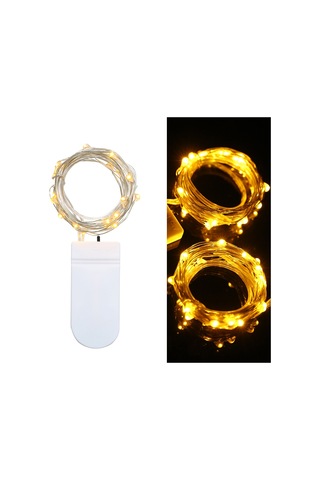 Jeemson 2 Metre Sarı Işıklı 20 Led Taşınabilir Bakır Tel Işık Zinciri Pil Dahil Değil Sarı