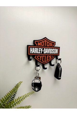3d Baskı Dekoratif Harley-davıdson Model Motorcu Anahtar Askılığı Siyah