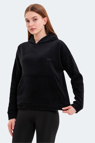 Slazenger Sassa In Kadın Kapüşonlu Cepli Siyah Polar Siyah