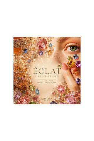 Eclat Collection Elaris Şampanya Ve Beyaz Taşlı Silver Ayarlanabilir Yüzük Gümüş Gümüş