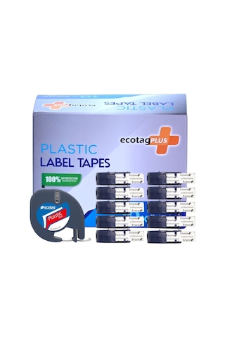 Ecotagplus Dymo Letratag Muadili Plastik Serit Etiket Kırmızı 10 L...