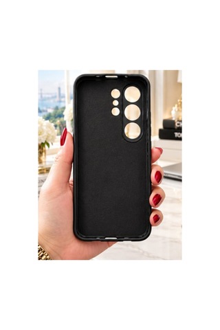 Tecno Camon 50 Pro 4g İle Uyumlu 360 Derece Dönebilen Kalın Metal Magsafe Halka Stantlı İçi Kadife Korumalı Ultra Lüx Premium Silikon Kılıf Siyah
