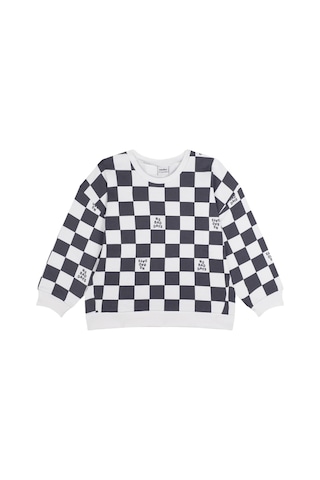 Antebies Organik,gri "no Bad Days" Ekose Desenli,bel Lastikli Bağcıklı Uzun Kol Çocuk Sweatshirt Pantolon Set