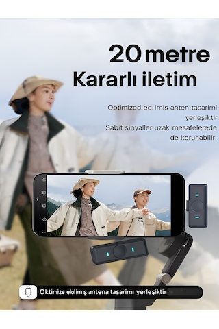 Lightining Girişli 300mah Dijital Göstergeli 2.4g Kablosuz Çift Yaka Mikrofonu Pro++