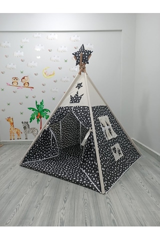 Kızılderili Oyun Çadırı Yıldız Rüyası Siyah