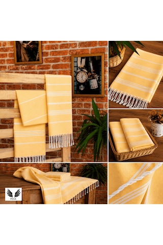 Pega Sultan Peştamal %100 Koton Sarı Plaj Havlusu 90 x 170 CM