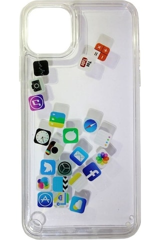 Teknomoda Apple iPhone 12 Kilif Simli Sulu Uyumlu iOS Menü Ikon Silikon 537097903