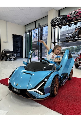 Poyraz Akülü Orijinal Lisanslı Lamborgini Sian 24 Volt Akülü Araba Drift+tabletli Mavi