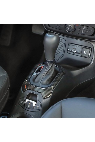 Tenfowee Jeep Renegade 2016-2021 Vites Kolu Paneli, Karbon Fiber Desenli, Kolay Kurulum, Abs Malzeme