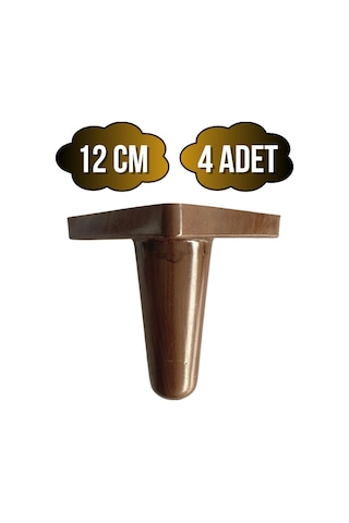 Rüzgar Plastik 12cm Ayak Mobilya Masa Ve Dolap Ayağı 12cm Ahşap Desenli Kahverengi 4 Adet Ahşap Rengi