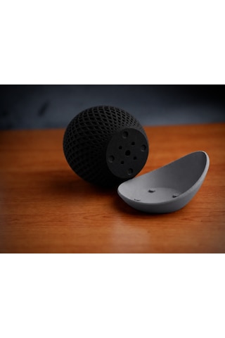 Trendexa 3d Baskı Küre Saksı - Kafes Dokulu İki Parçalı Dekoratif Saksı - Siyah-gri Mac Standart 39378771