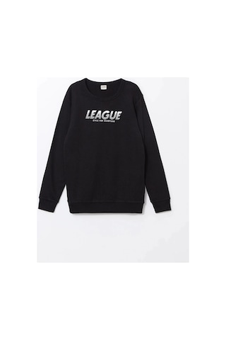 LC Waikiki Lcw Kids Siyah Bisiklet Yaka Erkek Çocuk Kalın Eşofman Takımı New Black
