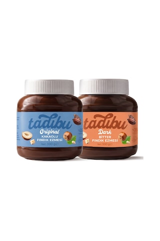 Abdurrahman Tatlıcı Tadıbu Bitterli Fındık Ezmesi + Kakaolu Fındık Ezmesi 2 x 330 G