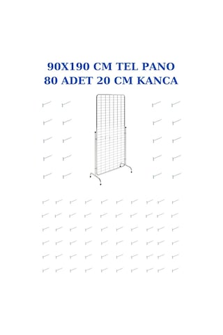 Manken İstanbul Tel Pano Standı + Kanca Krom 80 Adet﻿﻿