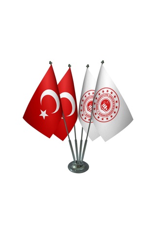 Masa Üstü Çevre Şehircilik Bakanlığı Bayrağı Türk Bayrağı Dörtlü