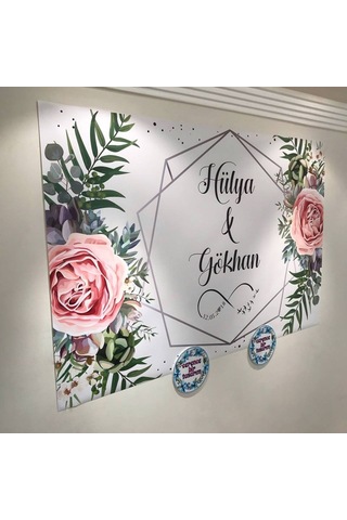 Jetdijitalbaskı Söz Nişan Düğün için Kişiye Özel Branda Afiş Arka Fon (259126909)