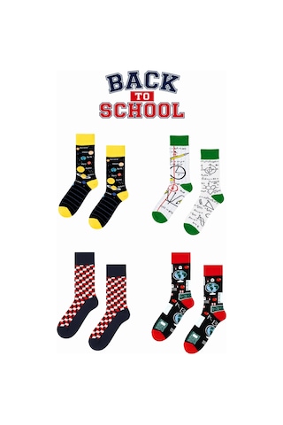 Carnaval Socks Okula Dönüş 4'lü Çorap Seti Okul Temalı Kalemlikli 2000386