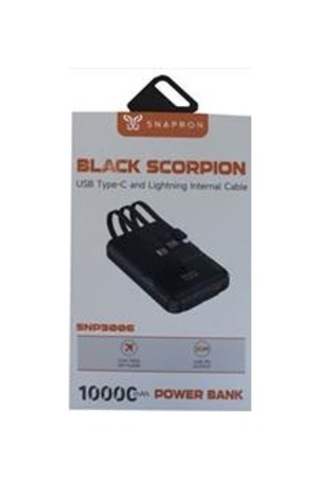 Snapmax Snp-3006 10.000 Mah Hızlı Şarj Led Göstergeli 3in1 Dahili Kablolu Powerbank