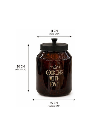 Morponi Metal Kapaklı Cam Çok Amaçlı Erzak Kavanozu Amber 3000 Ml 3 Lt
