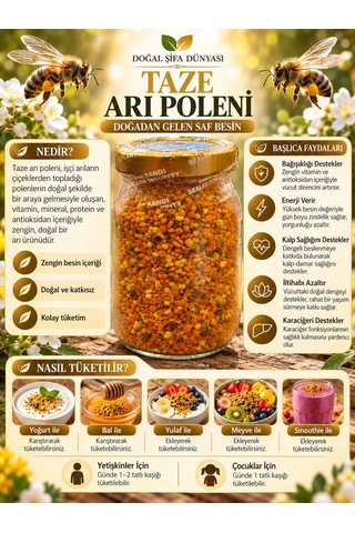 Polen Taze Ve Yaş 100 Gr %100 Doğal Anadolu Arı Poleni