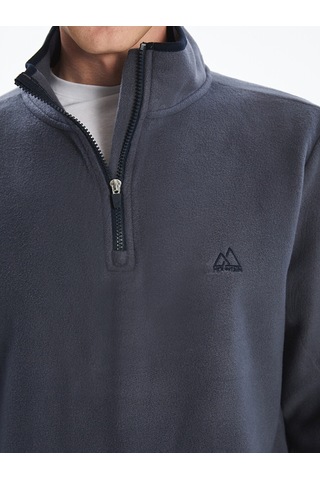Lcw Eco Lacivert Dik Yaka Biyeli Erkek Sweatshirt