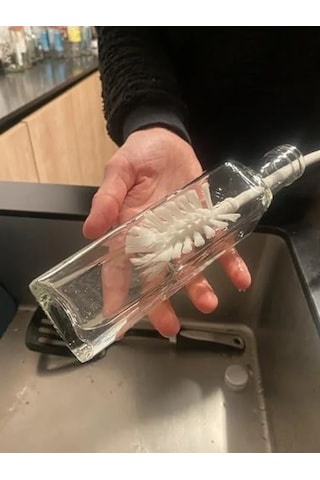 Uzun Şişe Fırçası, 43 Cm, Yumuşak Kıllar Açık Ahşap