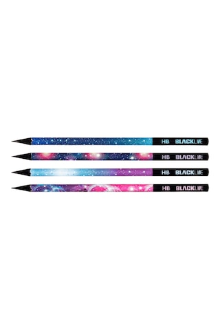 Blackline Karışık Kurşun Kalem 12'li Set,uzay Desenli,neon,mozaik Desenli Konsept Kurşun Kalemler Çok Renkli