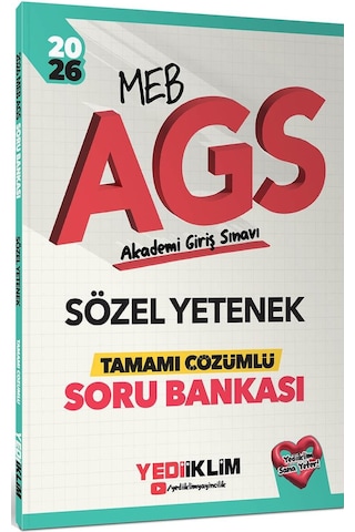 Yediiklim Yayınları 2026 Meb Ags Sözel Yetenek Tamamı Çözümlü Soru Bankası