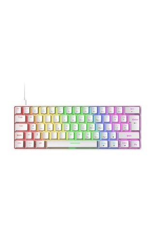 %60 Rgb Türkçe Q Beyaz App Uygulamalı Red Switch Kablolu Gaming Klavye Oyuncu Klavyesi