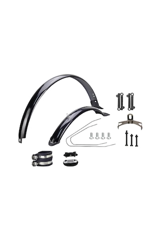 Suntek Dağ Bisikleti Çamurluklar 24 Siyah-braket-ve-kelepçe Siyah