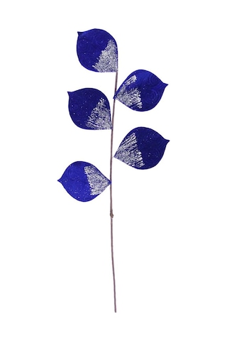Yapay Kadife Yapraklı Dal Lacivert 60 Cm-9902