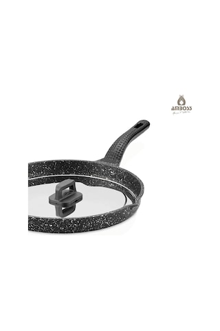 Amboss Döküm Granit Kapaklı Balık Tavası 34 Cm gri