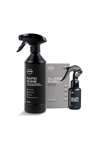 Nasiol Rapidshine + Glasshield Sprey-avantajlı Set-araç Bakım Seti-hızlı Nano Seramik Kaplama Ve Araç Camları İç