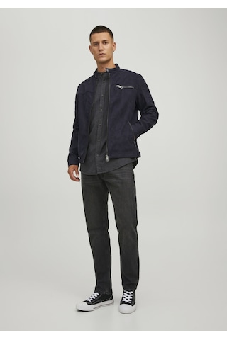 Jack & Jones Suni Deri Ceket 12147218 Jet Black Lacivert - Siyah