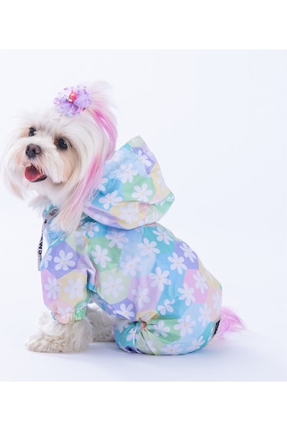 Pawstar Flores Fileli Köpek Tulum Yağmurluğu