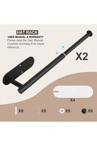 Ximistore9 2 Adet Siyah Çelik Gömme/kirli İçeği Olmayan Uzatılabilir Gardırop Asma Demiri - Banyo/mutfak İçin Suya Dayanıklı Siyah