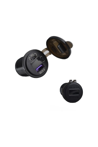Shuıvan Usb Type C Girişi Kapaklı Voltmetre İphone Şarj Söketi - Anahtarlı-1746