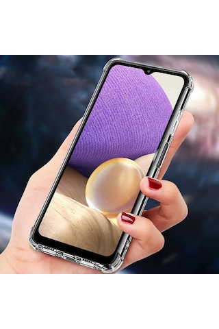 Galaxy A72 Kılıf Köşeleri Airbagli Anti Şok Şeffaf Zırh